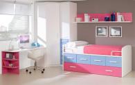 Детска стая ъглова в лилаво, бяло ,синьо